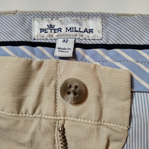 PETER MILLAR Flat Front Khaki Golf Shorts Mens Chinos Casual lightweight 32 - Picture 4 of 10